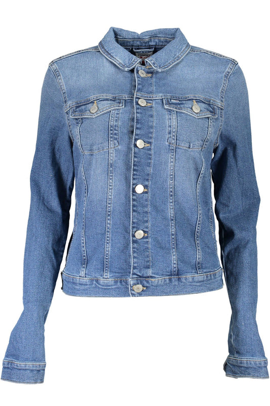 Tommy Hilfiger Women's Chic Denim Long Sleeve Jacket with Embroidery