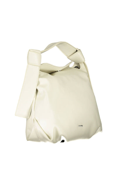 Elegant Beige Shoulder Bag with Contrasting Details