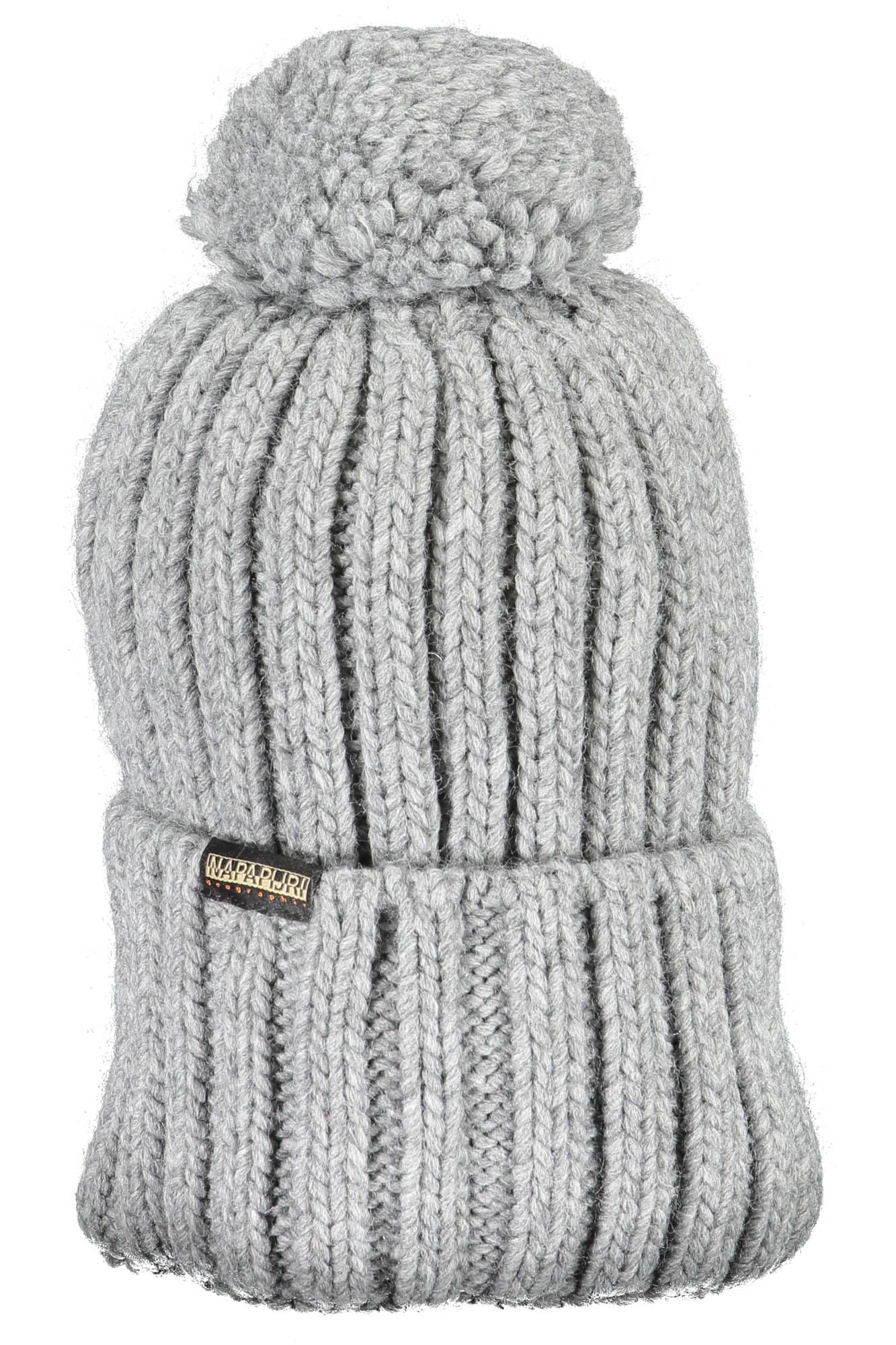 Napapijri Gray Wool Hat with Pompon