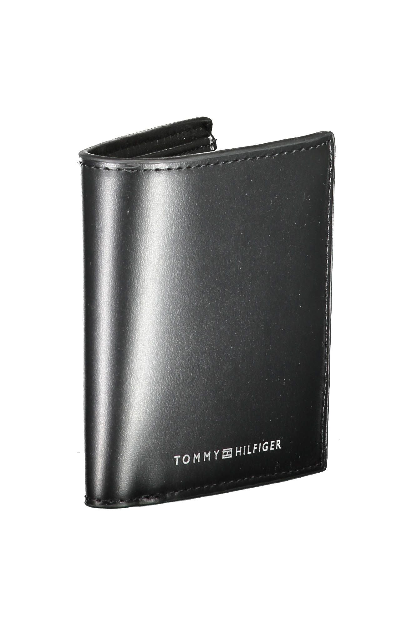 Sleek Black Leather Wallet with Coin Purse