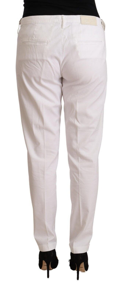 Jacob Cohen Women's White Mid Waist Tapered Birgitte Pants