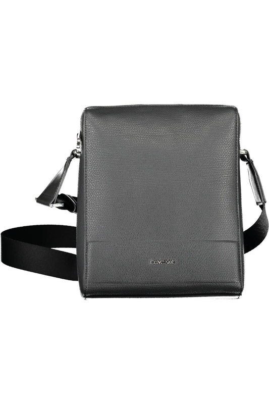 Eco-Chic Black Shoulder Bag with Contrasting Accents