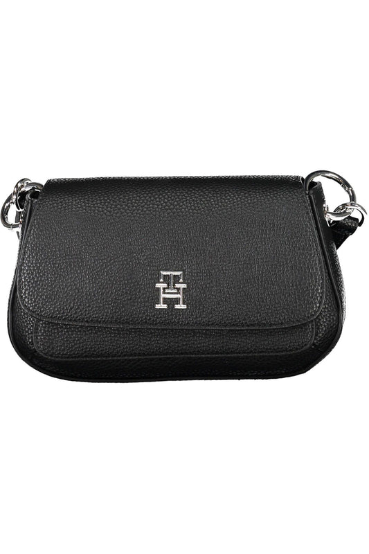 Elegant Black Shoulder Bag with Logo Clasp