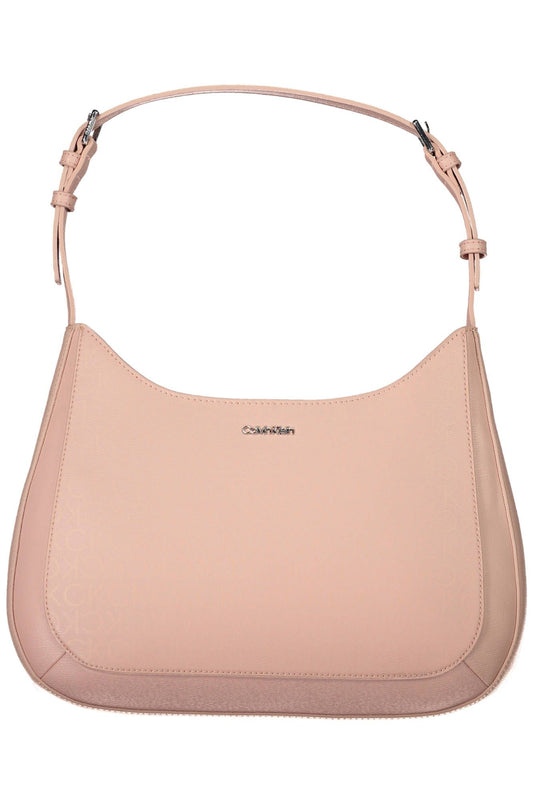 Chic Pink Shoulder Bag with Contrasting Details