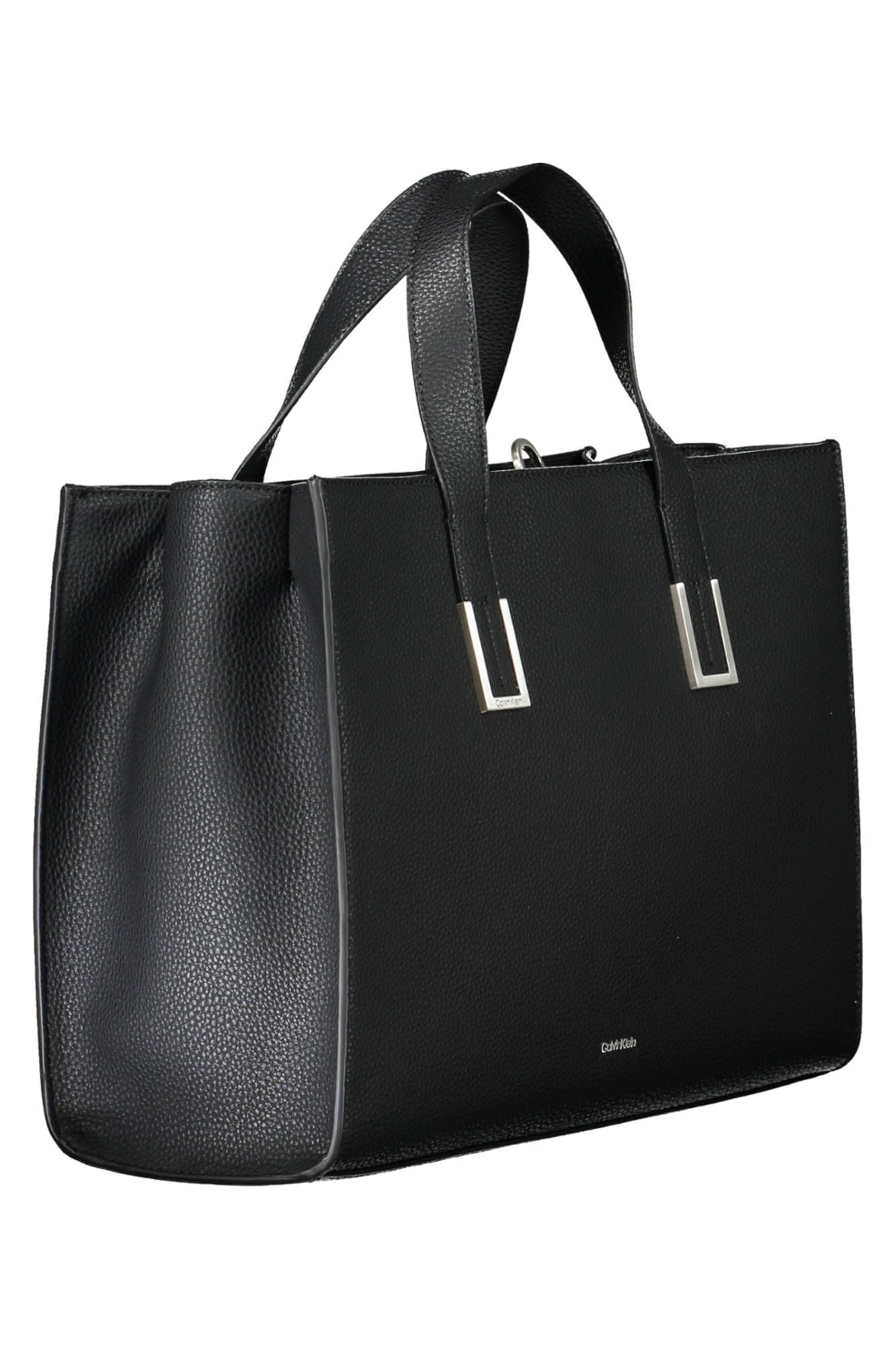 Elegant Two-Handled Black Handbag with Logo