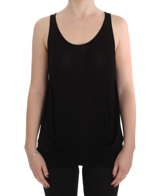 Black Stretch Sleeveless Blouse