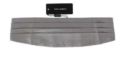 Silver Wide Belt Silk Cummerbund