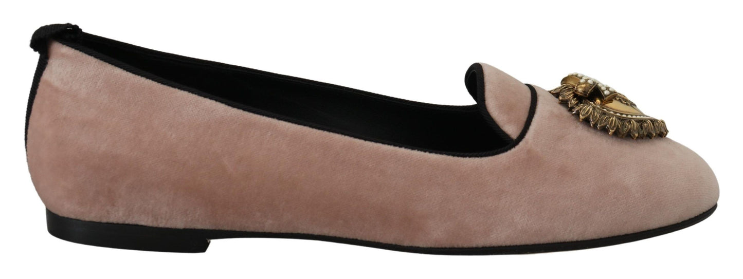 Elegant Pink Velvet Devotion Loafers