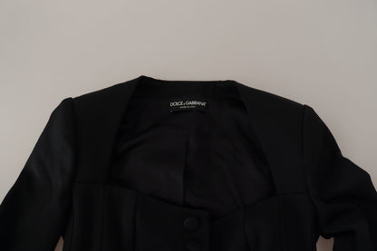 Dolce & Gabbana Black Slim Fit Long Sleeves Snap Jacket