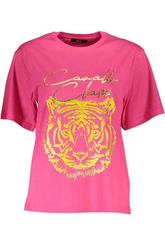 Pink Cotton Women T-Shirt