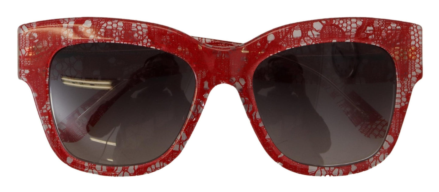 Red Lace Acetate Rectangle Shades  DG4231F  Sunglasses