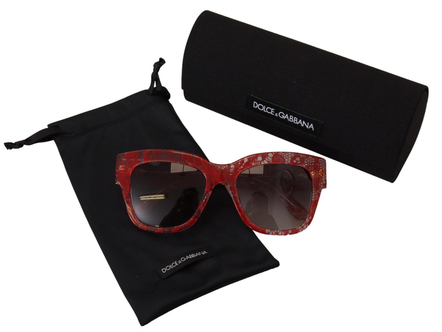 Red Lace Acetate Rectangle Shades  DG4231F  Sunglasses