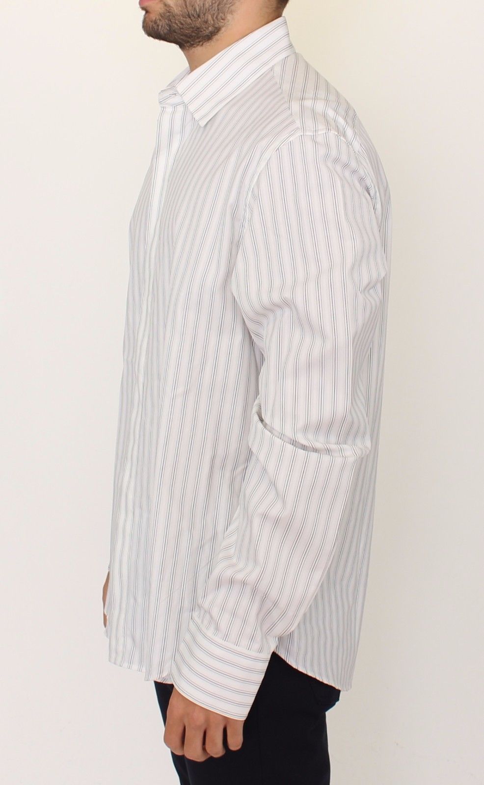 White Black Striped Regular Fit Casual Shirt