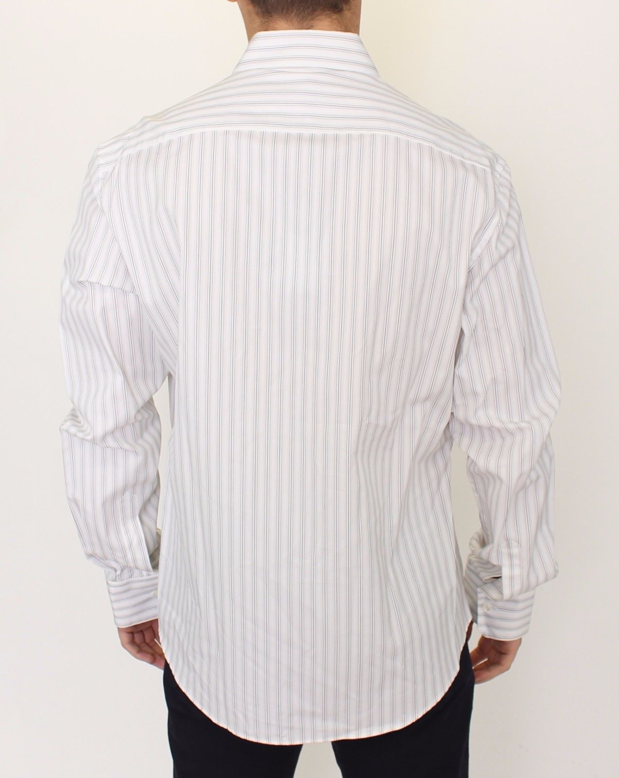 White Black Striped Regular Fit Casual Shirt