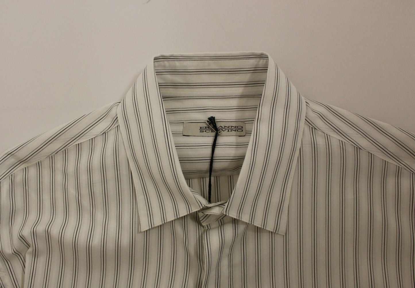 White Black Striped Regular Fit Casual Shirt