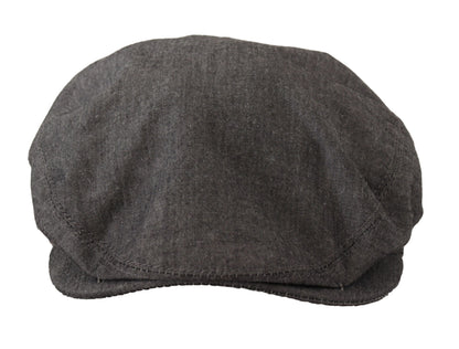 Dolce & Gabbana Gray Newsboy Men Capello Cotton Blend Hat