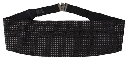 Black Polka Dot Wide Waist Men Belt Cummerband