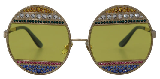 Dolce & Gabbana Gold Oval Metal Crystals Shades DG2209B Sunglasses