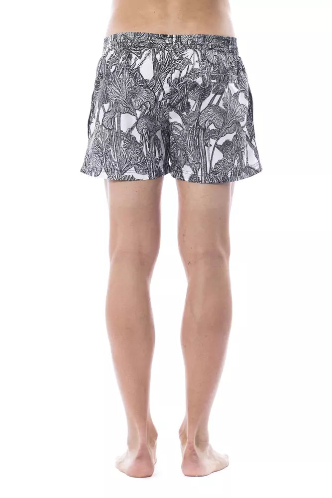 Black/White Roberto Cavalli Sport Men's Swimwear Shorts