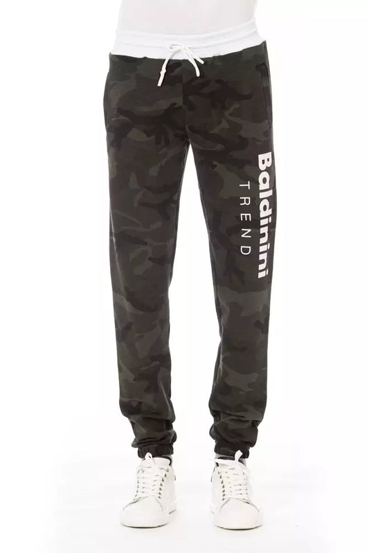 Baldinini Trend Men's Army Gren Cotton Fleece Sport Pants