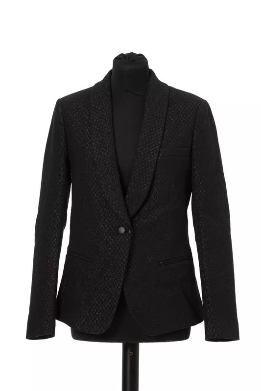 Black Jacob Cohen Women's Cotton Fabric Blazer Jacket With Lurex Details