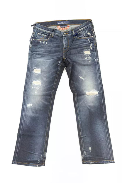 Blue Ripped Wash Jacob Cohen Women's Straight Leg Jeans