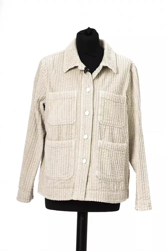 White Cotton Jacob Cohen Women's Wide Ribbed Jacket