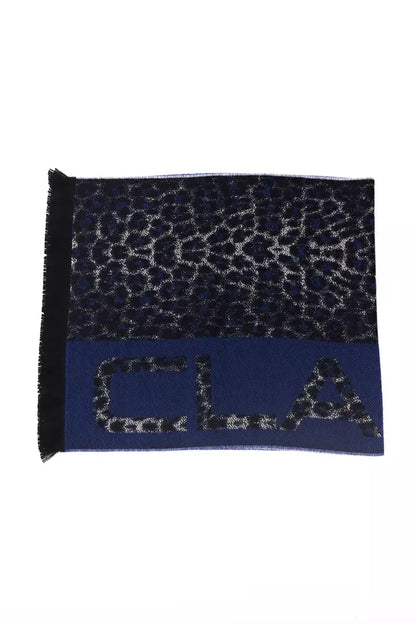 Cavalli Class Branded Blue Men's Wool Scarf