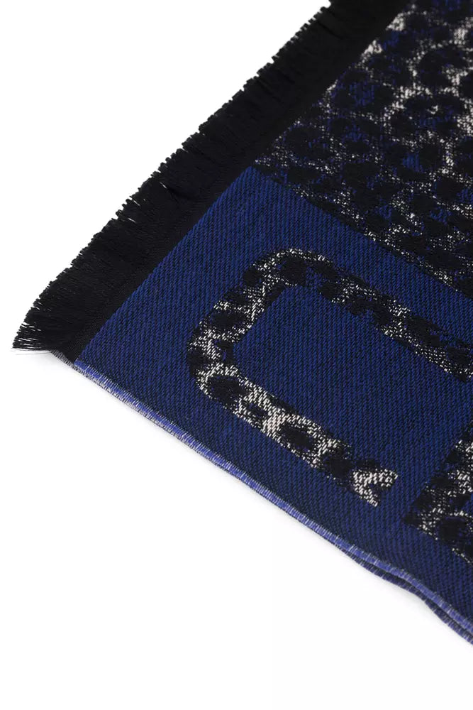 Cavalli Class Branded Blue Men's Wool Scarf