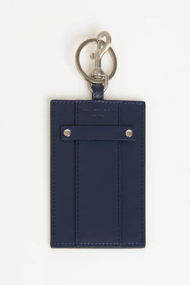 Trussardi Blue Leather Keychain