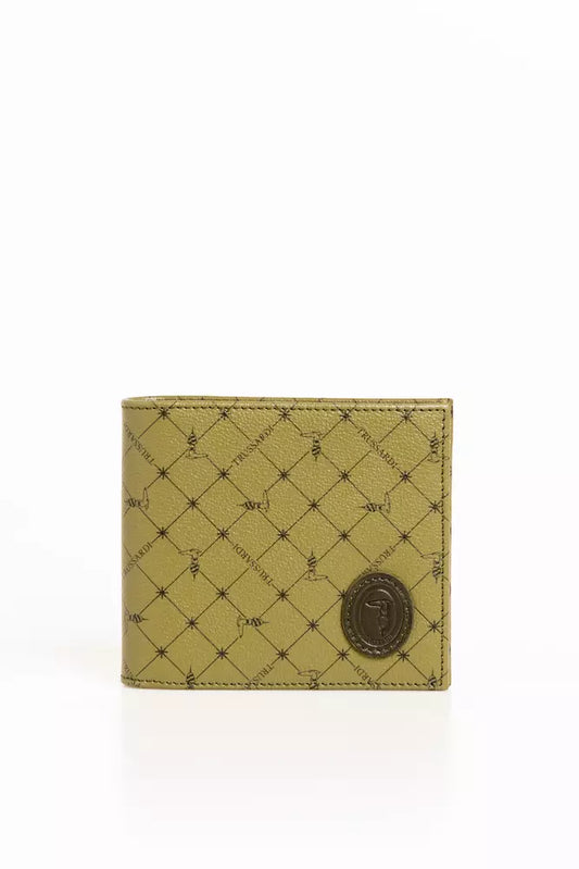 Olive & Loden Green Monogram Wallet In Crespo Leather