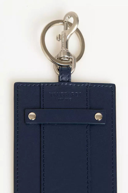 Trussardi Blue Leather Keychain