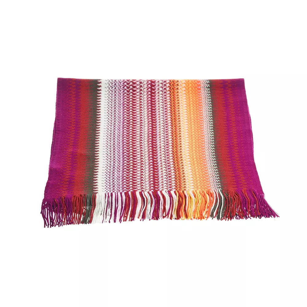 Geometric Pattern Fringed Scarf in Vibrant Hues