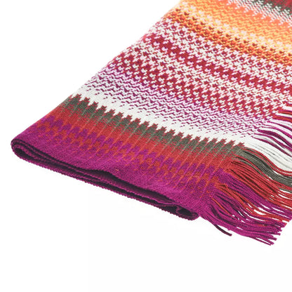 Geometric Pattern Fringed Scarf in Vibrant Hues