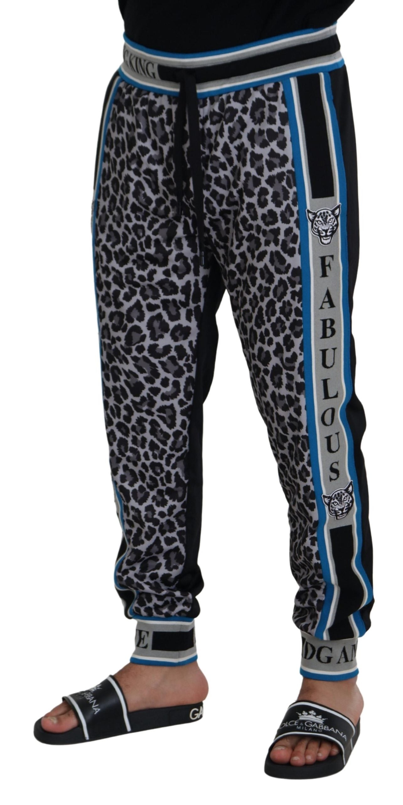 Dolce & Gabbana Men's Multicolor DG King Leopard Print Jogger Pants