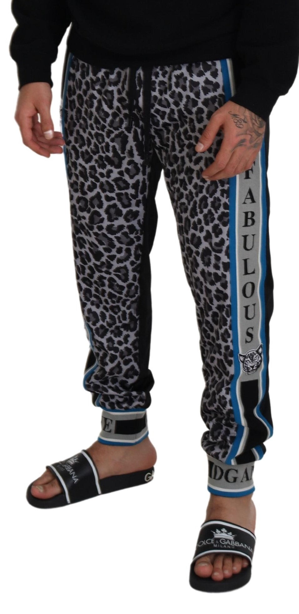 Dolce & Gabbana Men's Multicolor DG King Leopard Print Jogger Pants