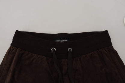 Dolce & Gabbana Brown Solid Men Drawstring Jogger Pants