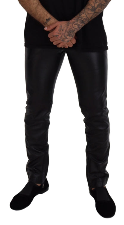 Dolce & Gabbana Black Shiny Stretch Skinny Pants