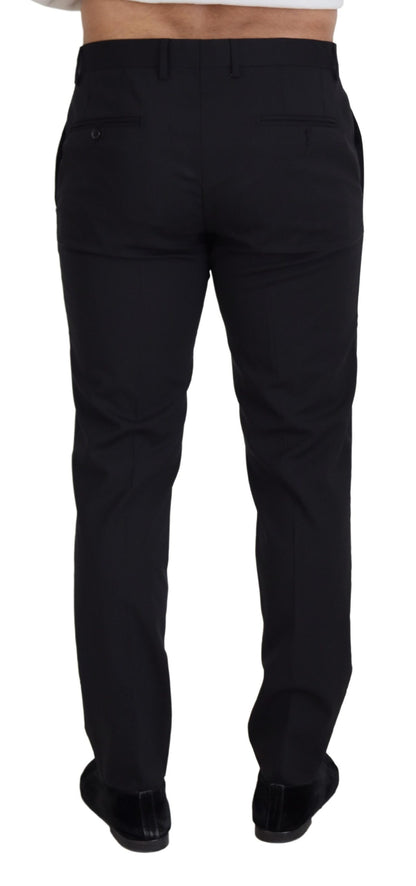 Elegant Black Wool Blend Trousers