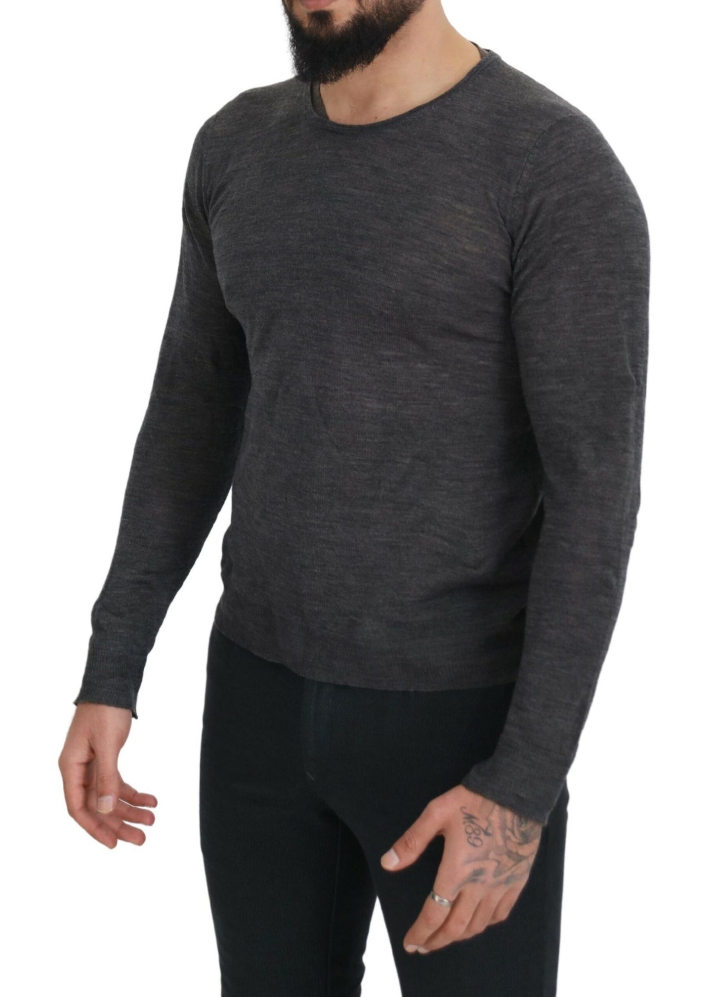 Costume National Men's Gray Crewneck Pullover Sweater