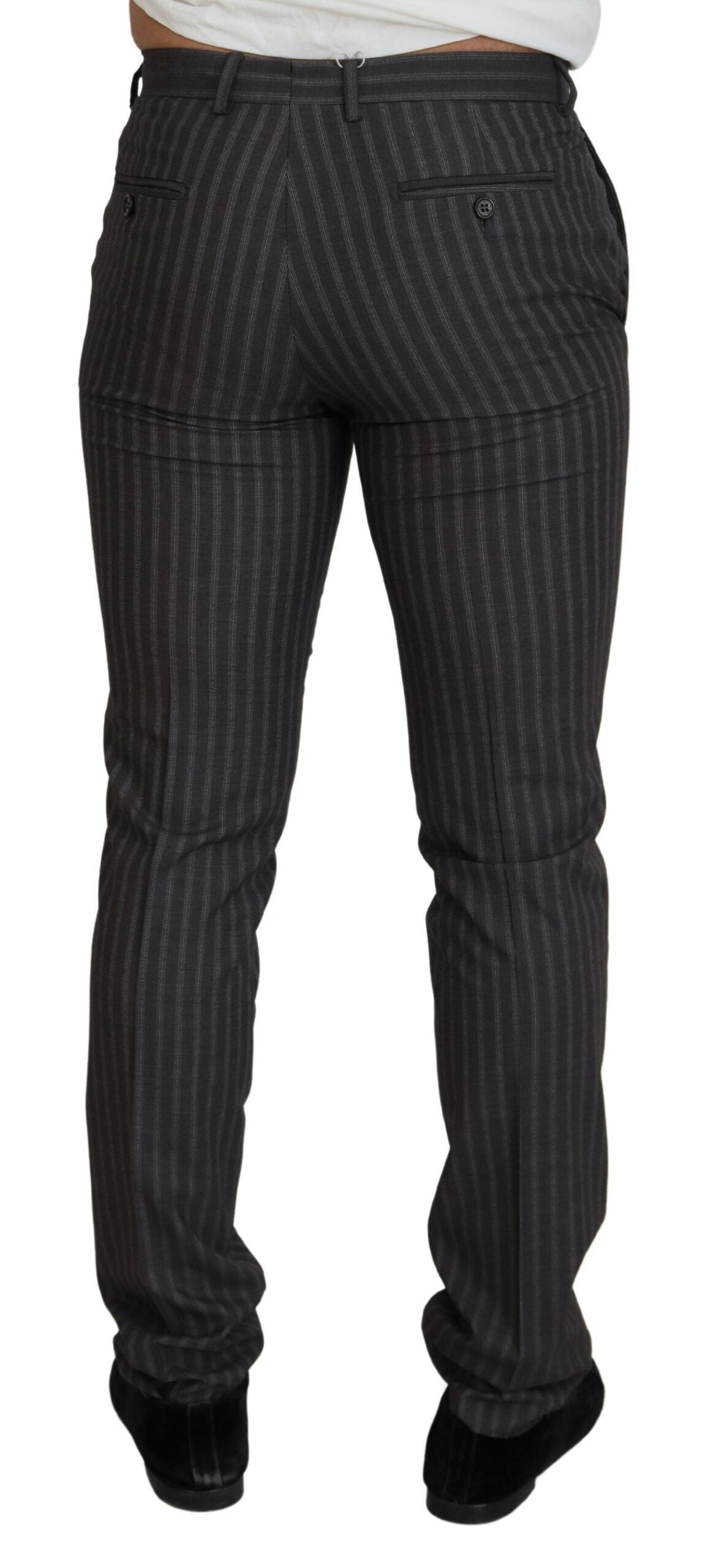 Bencivenga Brown Stripes Slim Fit Men Pants