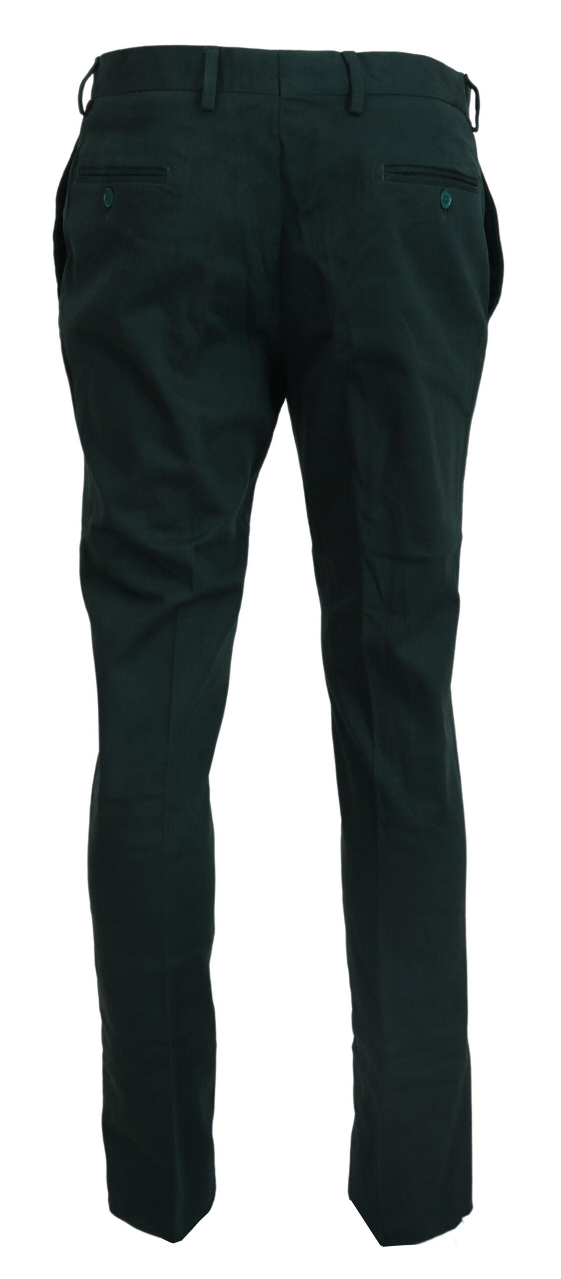 Bencivenga Dark Green Cotton Skinny Men Pants