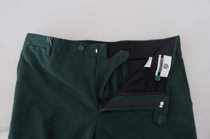 Bencivenga Dark Green Cotton Skinny Men Pants