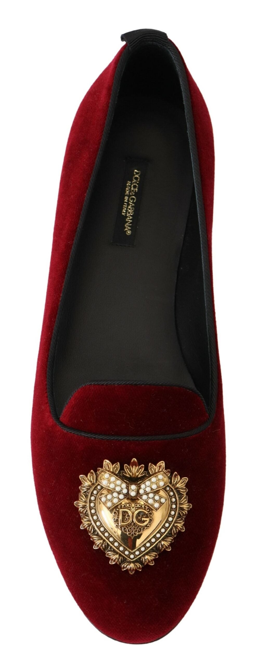 Dolce & Gabbana Bordeaux Velvet Slip-On Loafers Flats Shoes