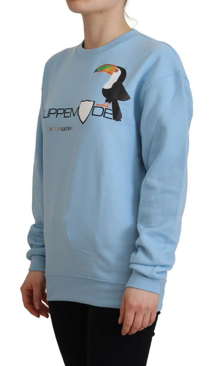 Philippe Model Women's Light Blue Logo Printed Long Sleeves Sweater