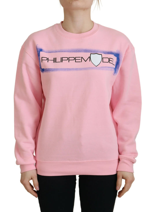 Philippe Model Women's Pink Printed Long Sleeves Pullover Sweater