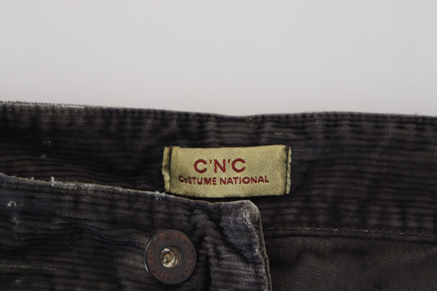 Stylish Gray Corduroy Denim Jeans