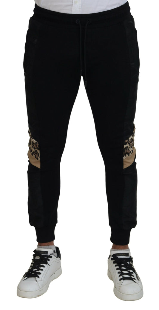 Dolce & Gabbana Black Polyester Skinny Jogger Men Pants