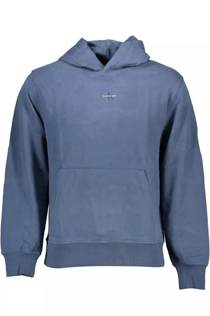 Chic Blue Hooded Sweatshirt with Logo Print