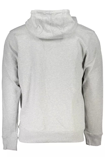 Elegant Gray Cotton Hooded Sweatshirt